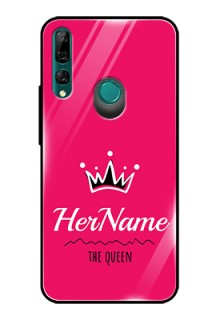 Huawei Y9 Prime 2019 Glass Phone Case Queen with Name