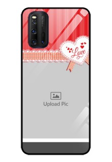 iQOO 3 5G Custom Glass Mobile Case - Red Love Pattern Design