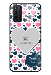 iQOO 3 5G Custom Glass Phone Case - Pink & Blue Heart Design