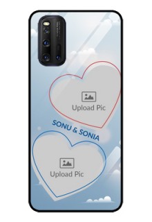 iQOO 3 5G Custom Glass Mobile Case - Blue Color Couple Design 