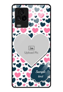 iQOO 7 Legend 5G Custom Glass Phone Case - Pink & Blue Heart Design