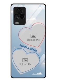iQOO 7 Legend 5G Custom Glass Mobile Case - Blue Color Couple Design 