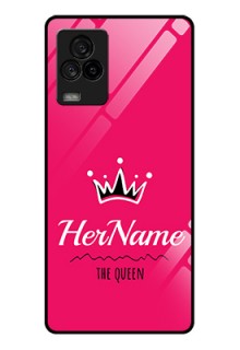 iQOO 7 Legend 5G Glass Phone Case Queen with Name