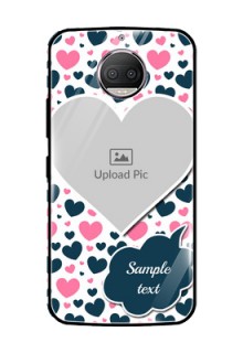 Moto G5s Plus Custom Glass Phone Case  - Pink & Blue Heart Design