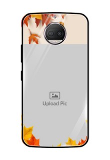 Moto G5s Plus Photo Printing on Glass Case  - Autumn Maple Leaves Design
