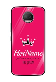 Moto G5s Plus Glass Phone Case Queen with Name
