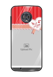 Moto G6 Custom Glass Mobile Case  - Red Love Pattern Design