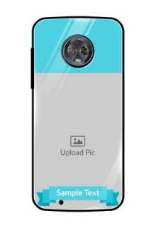 Moto G6 Personalized Glass Phone Case  - Simple Blue Color Design
