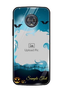 Moto G6 Custom Glass Phone Case  - Halloween frame design