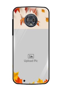 Moto G6 Photo Printing on Glass Case  - Autumn Maple Leaves Design