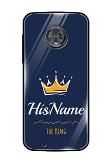 Moto G6 Glass Phone Case King with Name