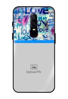 OnePlus 6 Custom Glass Mobile Case  - Colorful Love Design