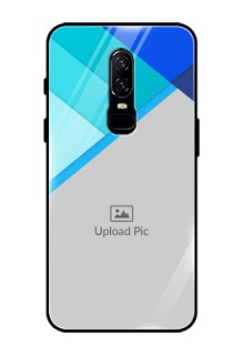 OnePlus 6 Custom Glass Phone Case  - Blue Pattern Design