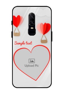 OnePlus 6 Custom Glass Mobile Case  - Parachute Love Design