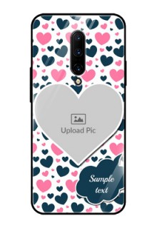 OnePlus 7 Pro Custom Glass Phone Case  - Pink & Blue Heart Design