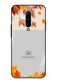 OnePlus 7 Pro Photo Printing on Glass Case  - Autumn Maple Leaves Design