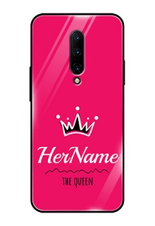 Oneplus 7 Pro Glass Phone Case Queen with Name