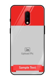 OnePlus 7 Custom Glass Phone Case  - Simple Red Color Design