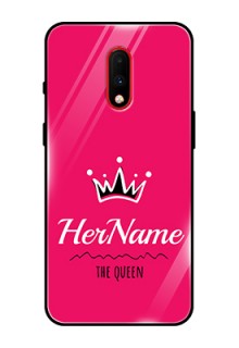Oneplus 7 Glass Phone Case Queen with Name