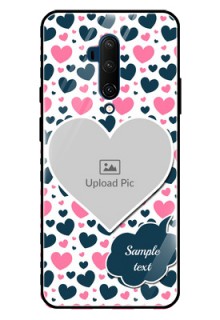 Oneplus 7T Pro Custom Glass Phone Case  - Pink & Blue Heart Design