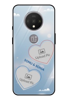 OnePlus 7T Custom Glass Mobile Case  - Blue Color Couple Design 