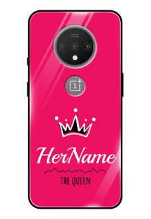 Oneplus 7T Glass Phone Case Queen with Name
