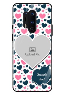 Oneplus 8 Pro Custom Glass Phone Case  - Pink & Blue Heart Design