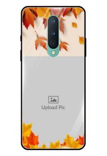 OnePlus 8 Photo Printing on Glass Case  - Autumn Maple Leaves Design
