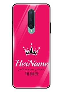 OnePlus 8 Glass Phone Case Queen with Name