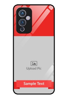 Oneplus 9 5G Custom Glass Phone Case - Simple Red Color Design