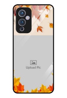 Oneplus 9 5G Photo Printing on Glass Case - Autumn Maple Leaves Design