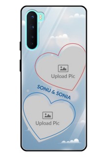 Oneplus Nord 5G Custom Glass Mobile Case  - Blue Color Couple Design 