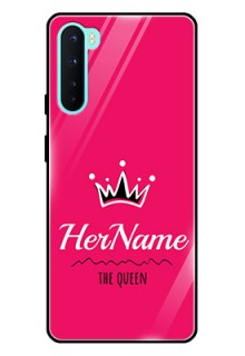 Oneplus Nord 5G Glass Phone Case Queen with Name