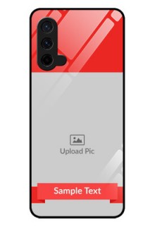 Oneplus Nord CE 5G Custom Glass Phone Case  - Simple Red Color Design