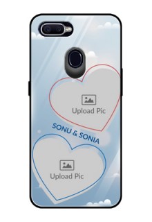 Oppo A12 Custom Glass Mobile Case  - Blue Color Couple Design 