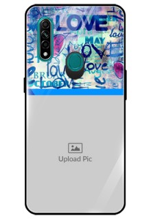 Oppo A31 Custom Glass Mobile Case  - Colorful Love Design