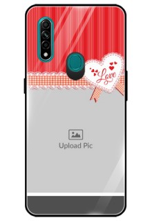 Oppo A31 Custom Glass Mobile Case  - Red Love Pattern Design