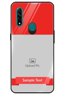 Oppo A31 Custom Glass Phone Case  - Simple Red Color Design