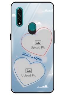 Oppo A31 Custom Glass Mobile Case  - Blue Color Couple Design 