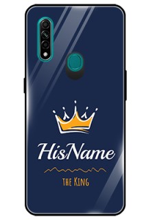 Oppo A31 Glass Phone Case King with Name
