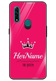 Oppo A31 Glass Phone Case Queen with Name