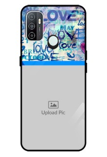 Oppo A33 2020 Custom Glass Mobile Case  - Colorful Love Design