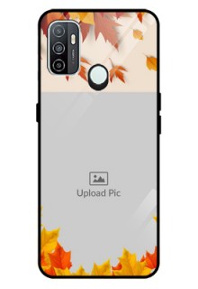 Oppo A33 2020 Photo Printing on Glass Case  - Autumn Maple Leaves Design