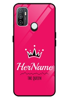Oppo A33 2020 Glass Phone Case Queen with Name