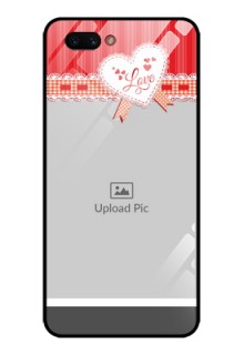 Oppo A3s Custom Glass Mobile Case  - Red Love Pattern Design