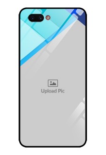 Oppo A3s Custom Glass Phone Case  - Blue Pattern Design