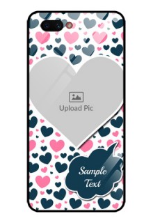 Oppo A3s Custom Glass Phone Case  - Pink & Blue Heart Design