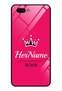 Oppo A3s Glass Phone Case Queen with Name