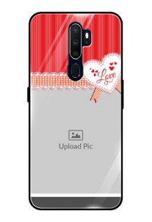 Oppo A5 2020 Custom Glass Mobile Case  - Red Love Pattern Design