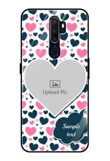 Oppo A5 2020 Custom Glass Phone Case  - Pink & Blue Heart Design